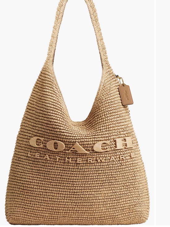Coach Handbags - Coach Brooklyn 39 Straw Shoulder Bag
